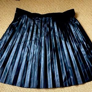 Pleated vegan leather j crew skirt